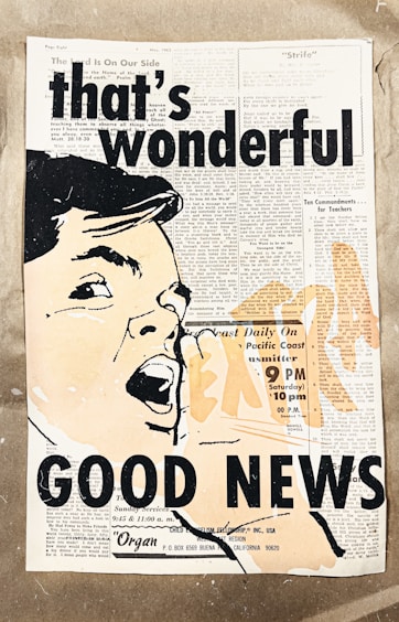 a newspaper with a picture of a man yelling